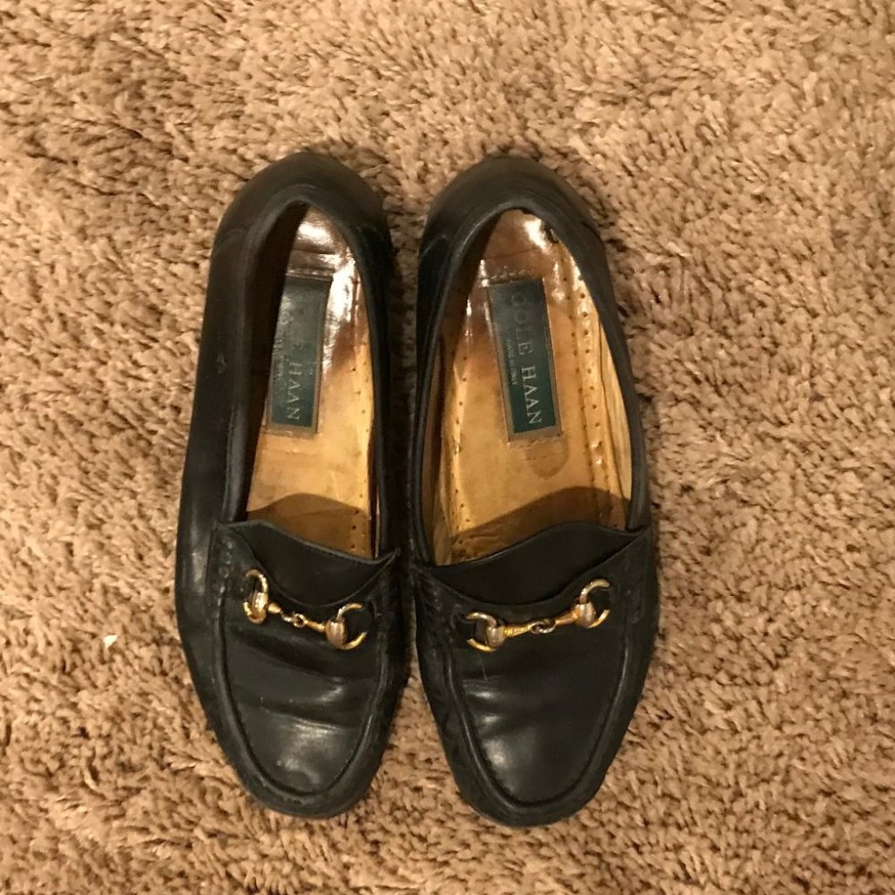 Classic Black Cole Haan Loafers, Size 8AA